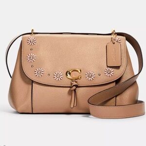 Coach Remi Shoulder Bag w/Whipstitch Daisy Appliqué